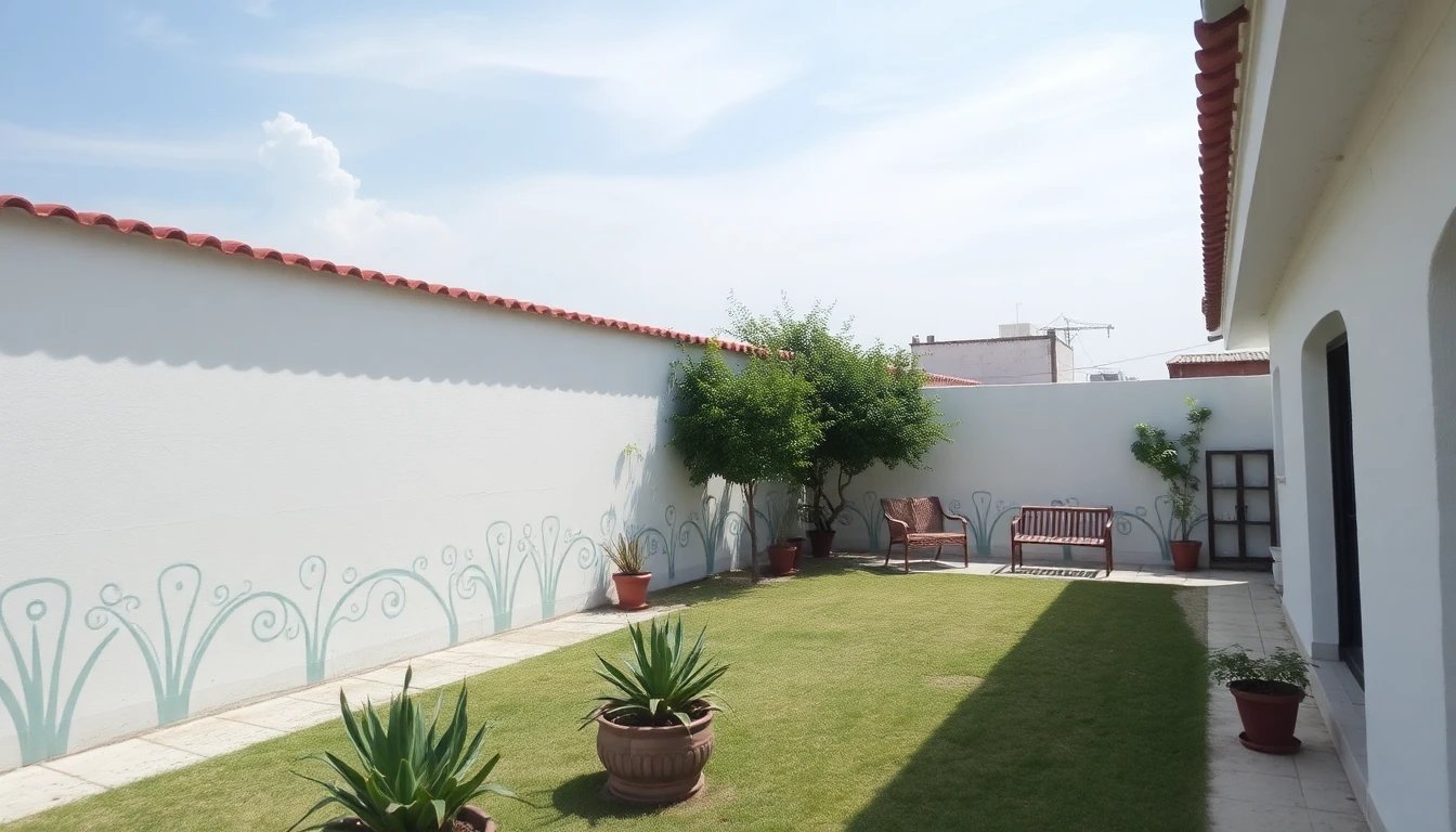 Outdoor terrace with protective paint